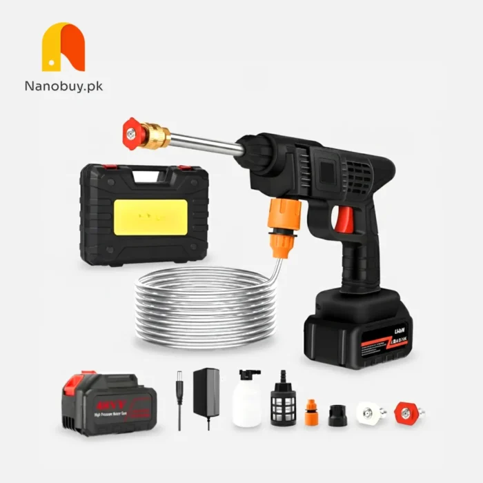 48V Cordless Electric Pressure Washer Gun – High-Pressure Car Washer with Multi-Function Nozzle & Accessories