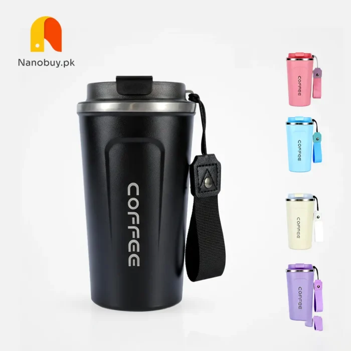 500ml Stainless Steel Coffee Thermos Travel Mug - Leakproof, Reusable, Double Wall Insulated Cup for Hot & Cold Drinks