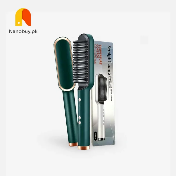 2-in-1 Hair Straightener Comb & Curler – Electric Professional Hair Straightener Brush for Smooth, Sleek Styles