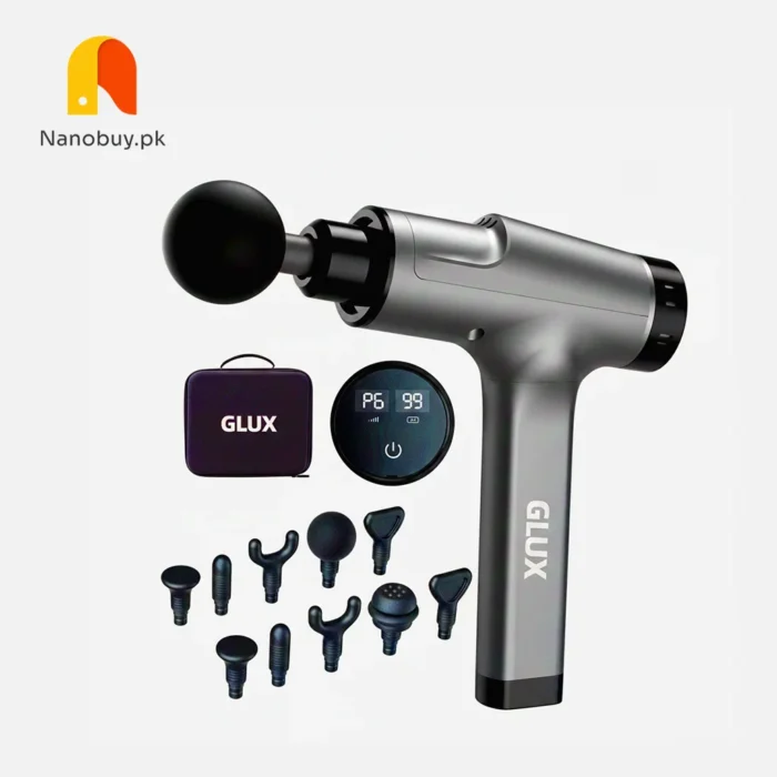 GLUX M3 Massage Gun with 10 Replaceable Heads – Electric Massager for Deep Pain Relief, Foot, Face, Hair & Body Relaxation